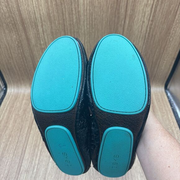 Tieks by Gavrieli Women Size 10 Foldable Ballet Flats Obsidian Black Croc Patent - Picture 12 of 16